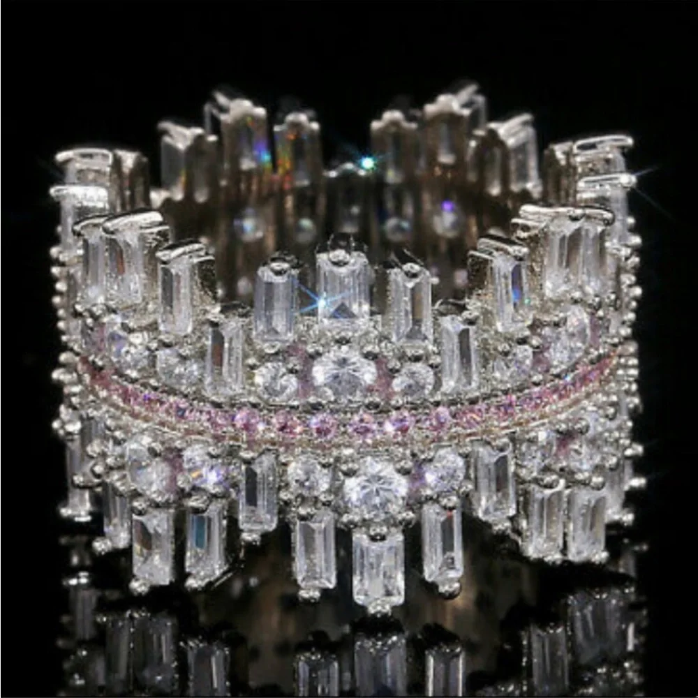 New 925 STERLING SILVER Diamond LUXURY Ring - Picture 1 of 10